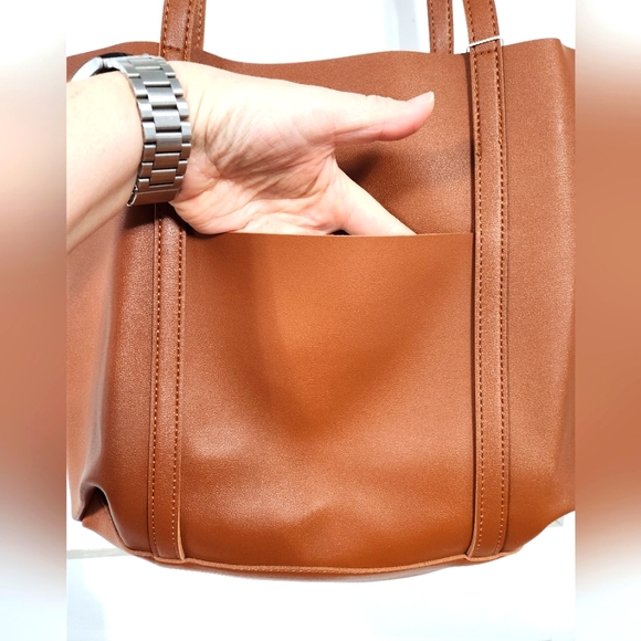 NWT Vegan Leather Henny + Lev small tote - Picture 2 of 4